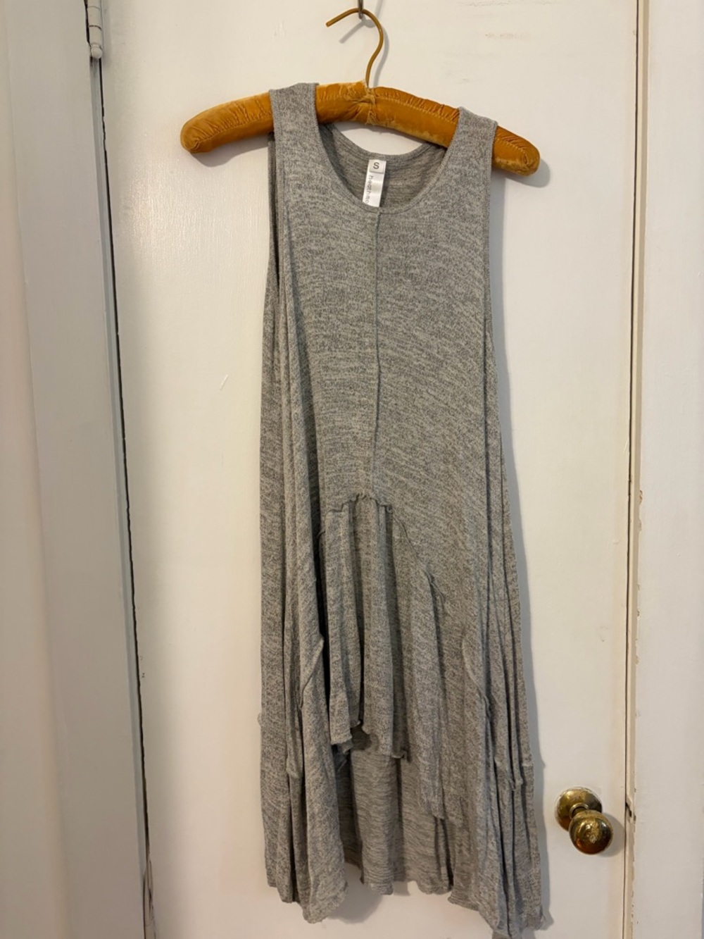 Heather Gray High-low Sleeveless Flowy Tunic Dress